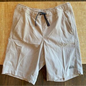 REI co-op, stretchy, quick dry hiking shorts, gray/stone color, size  M (10-12)